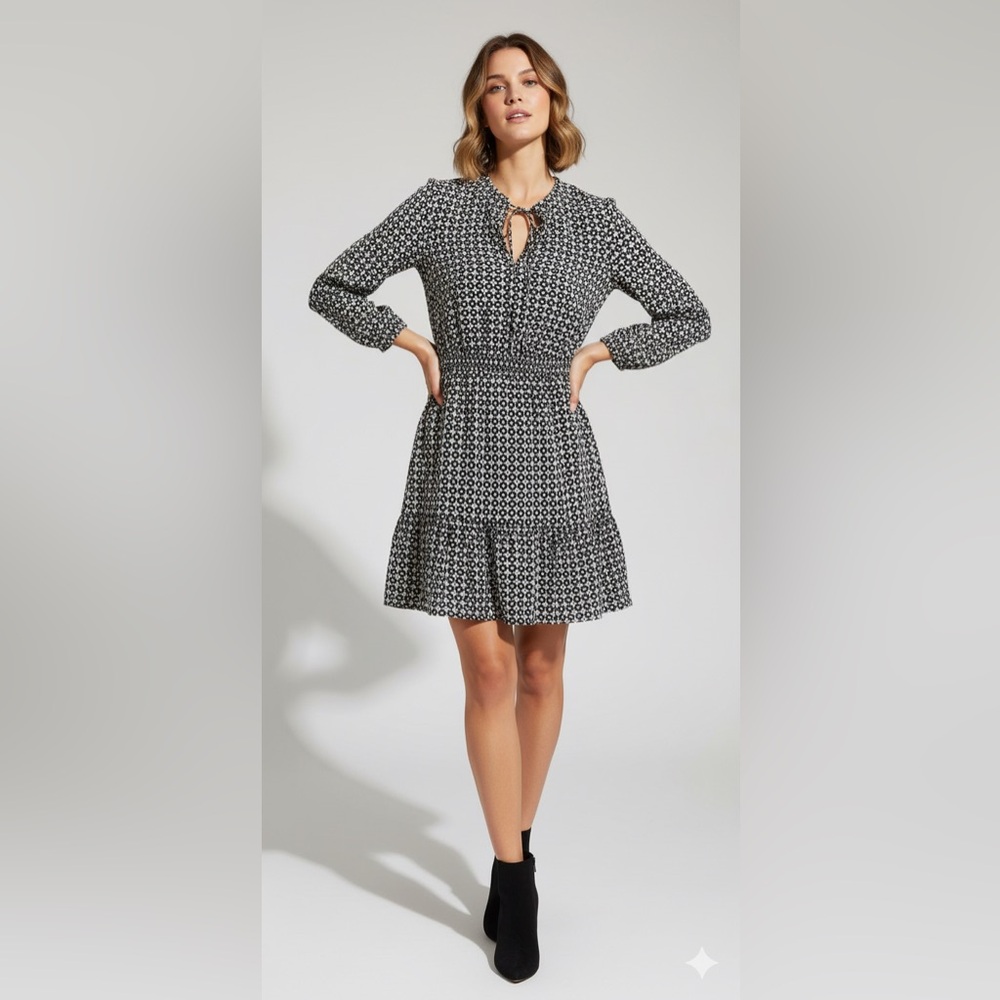 Loft Outlet Size Small Black and White Patterned Women's Dress